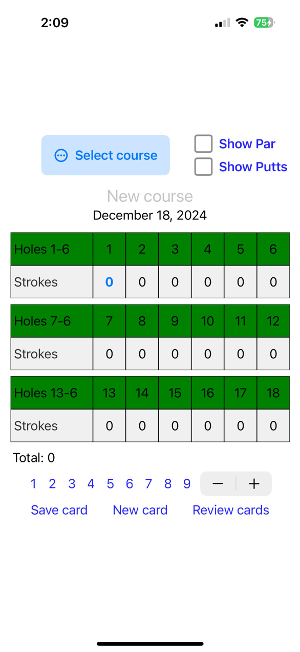 Scoring interface